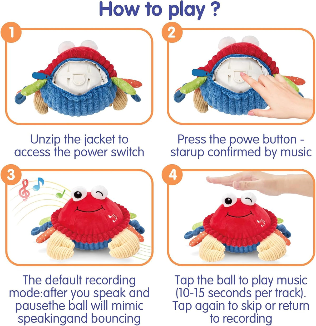 Mistym Musical Crab Plush