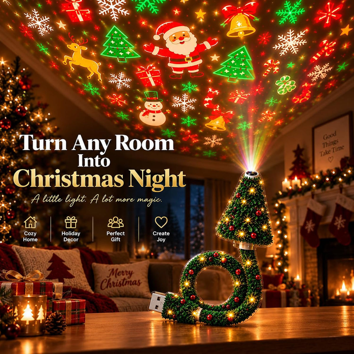 Festive Wall Projection Light